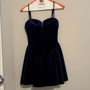 Windsor Deep Blue Velvet Dress